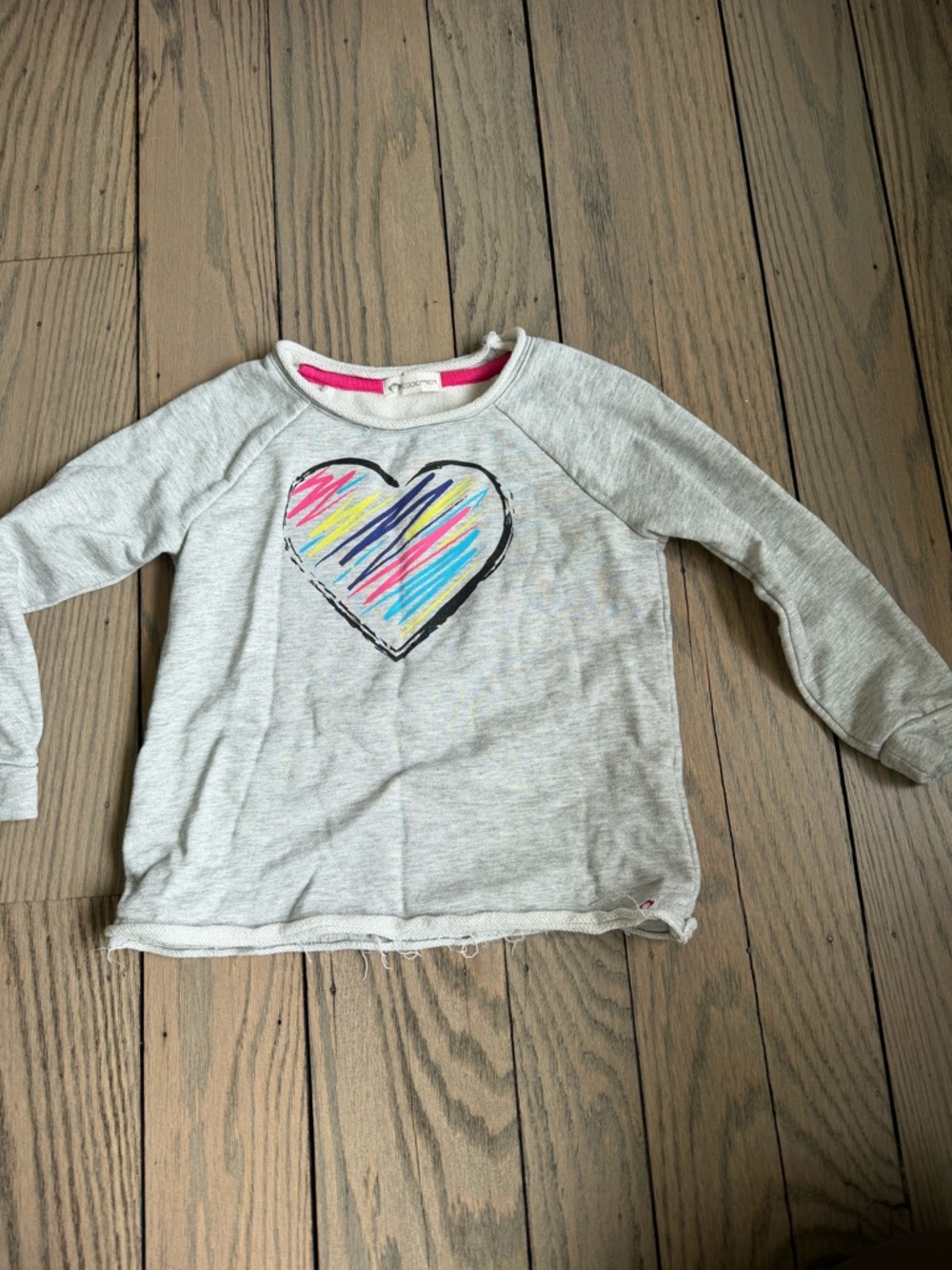 Appaman Light Gray Sweatshirt with Multicolor Scribble Heart